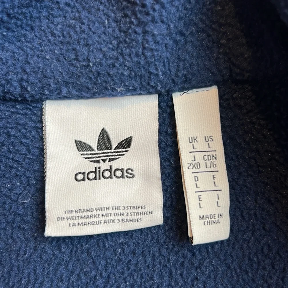 adidas Winterized 1/2 Zip Top Collegiate Navy/Chalk Coral Fleece Jacket SZ L